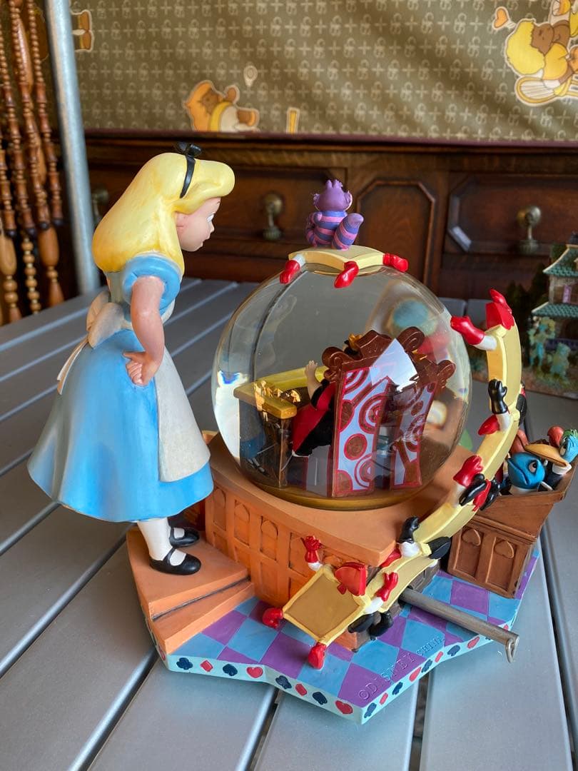 ふしぎの国のアリス　スノードーム　スノーグローブ　オルゴール　フィギュア