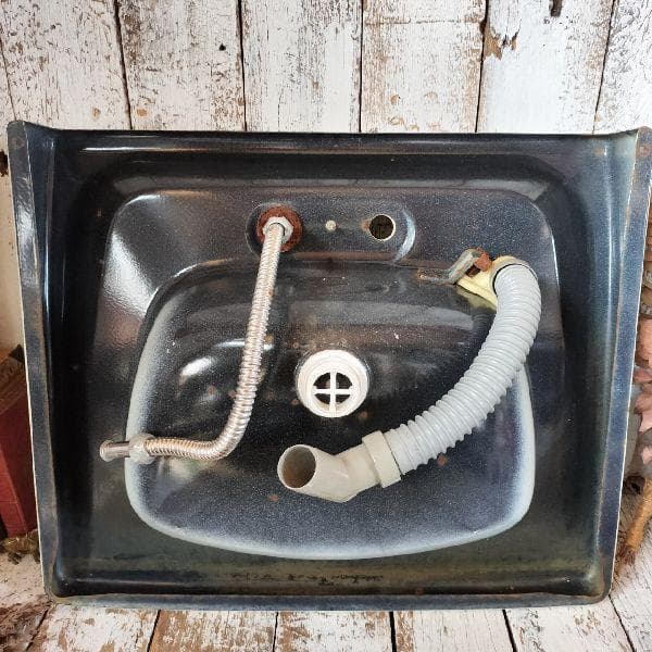 ヴィンテージ ホーロー ベイスン シンク 花柄 洗面台 琺瑯 流し 手洗いDIY