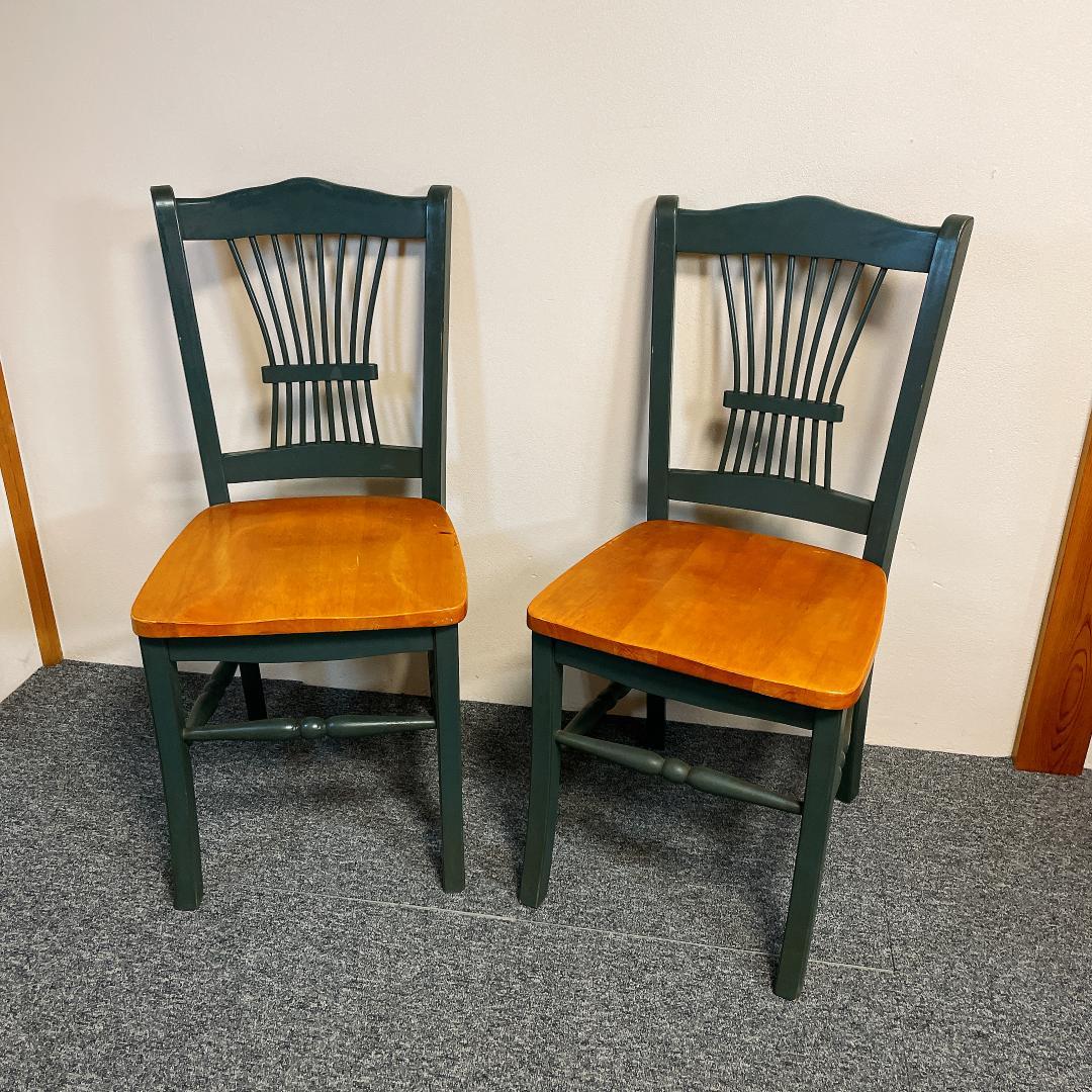カントリースタイル　ダイニングチェアセット　シャビー　レトロ 2脚セット
