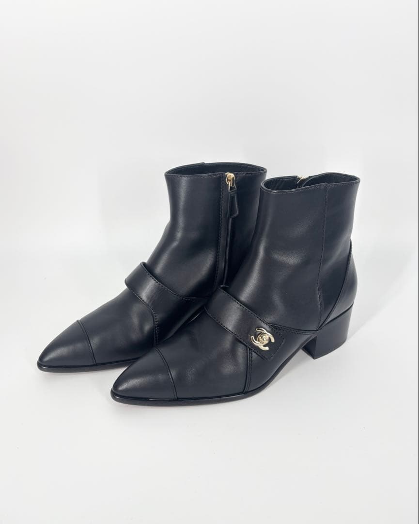【CHANEL】新品！ショートブーツ　ココマーク　25cm 21AW ブラック