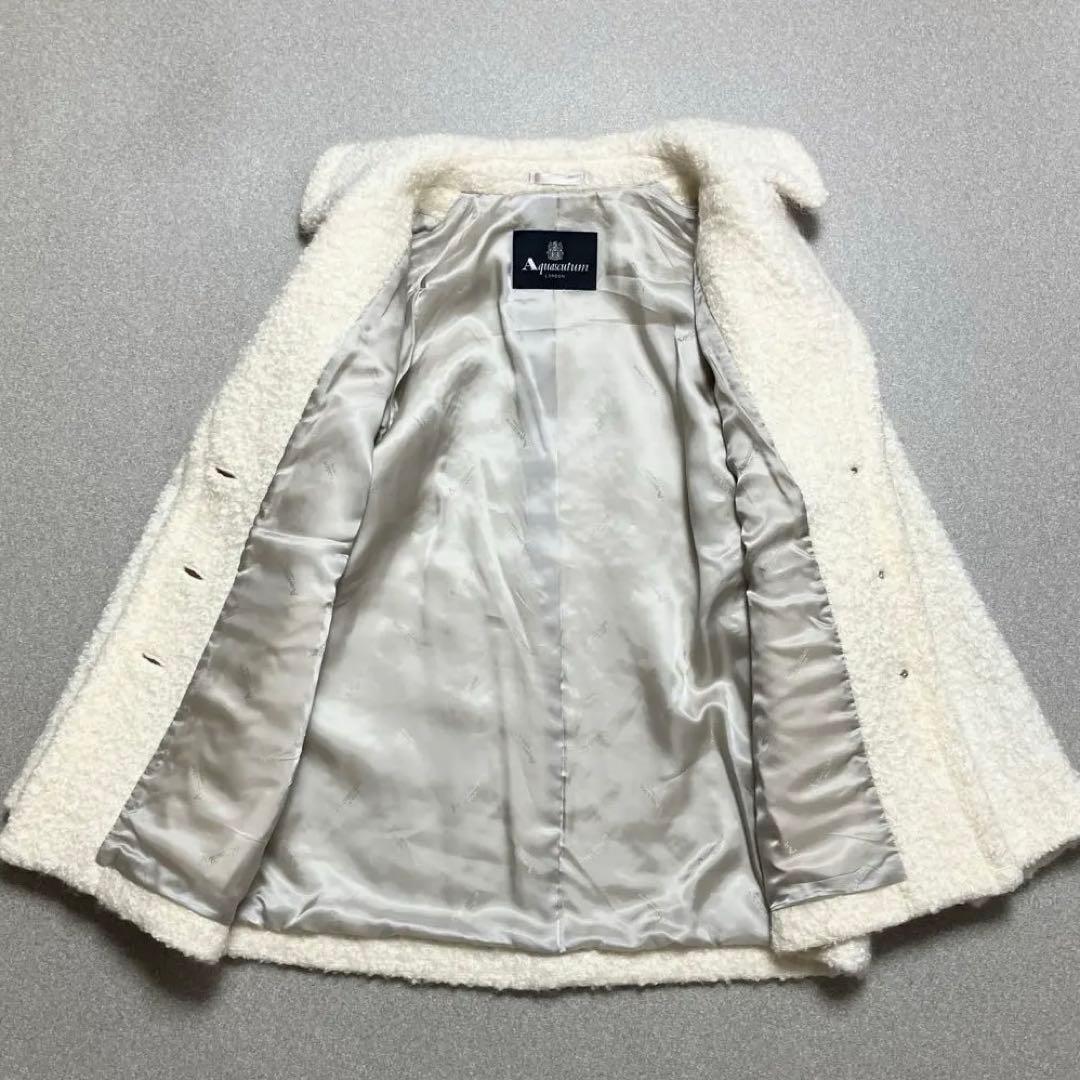 [極美品✨近年モデル] アクアスキュータム モヘア混 チェスターボアコート 白