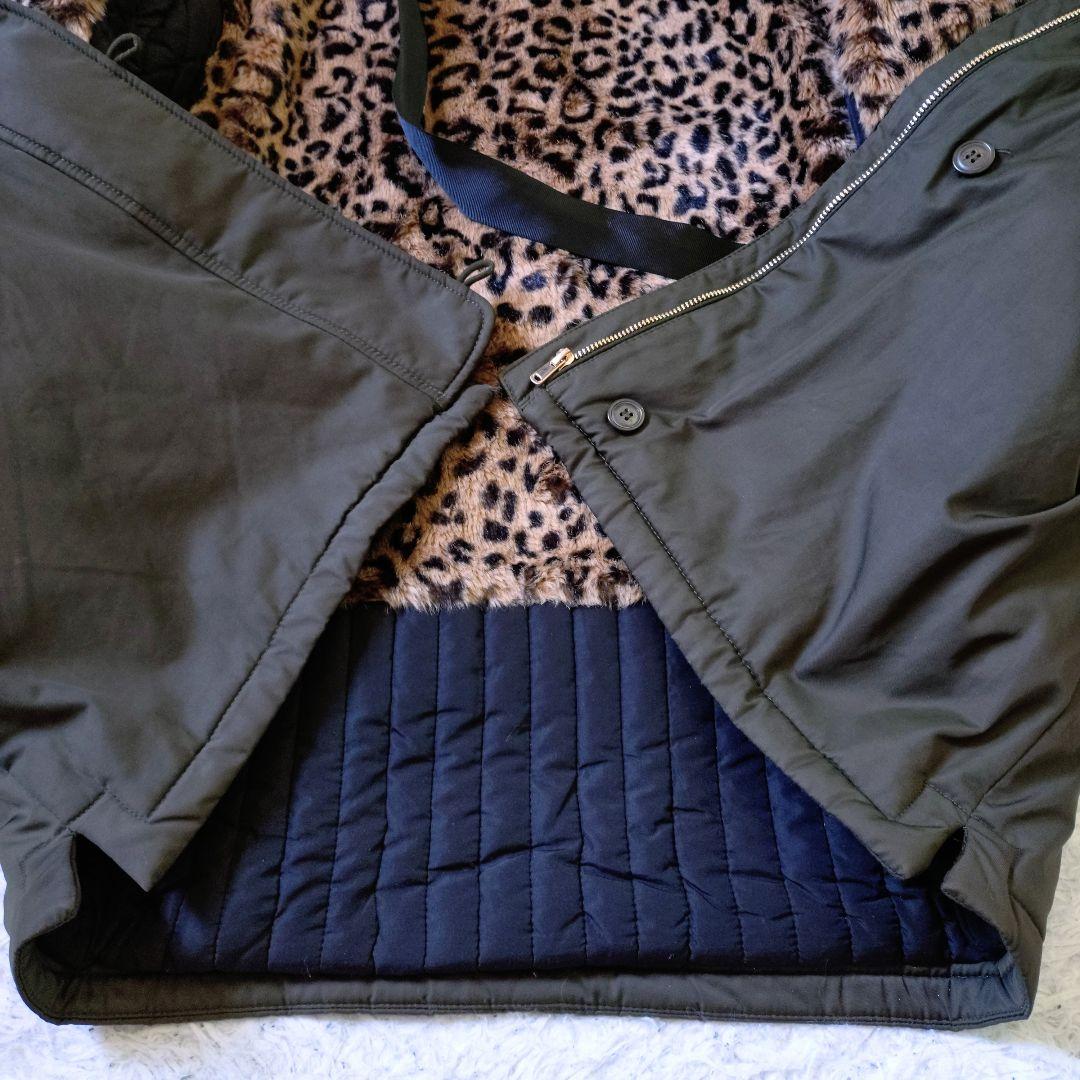 ZARA　フーデットファーコート　裏ボアレオパード　大きいサイズ　XL相当　美品