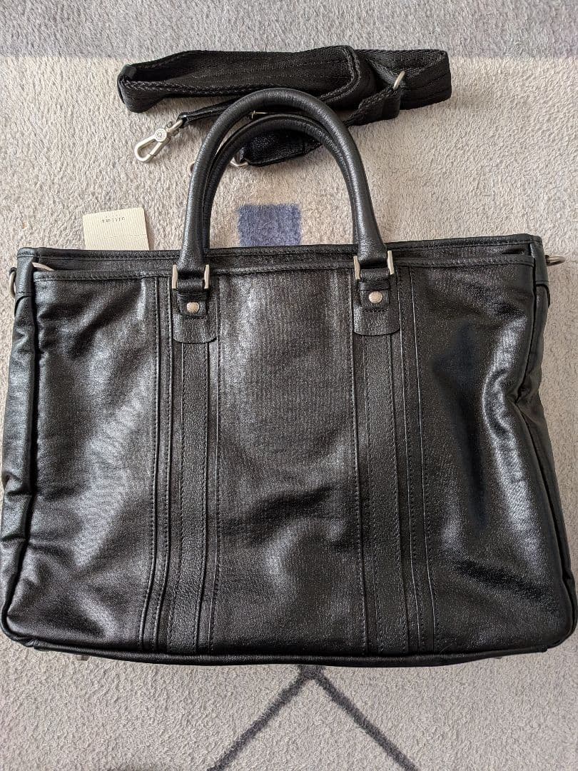 ブラックビジネスバッグ 大容量 合成皮革