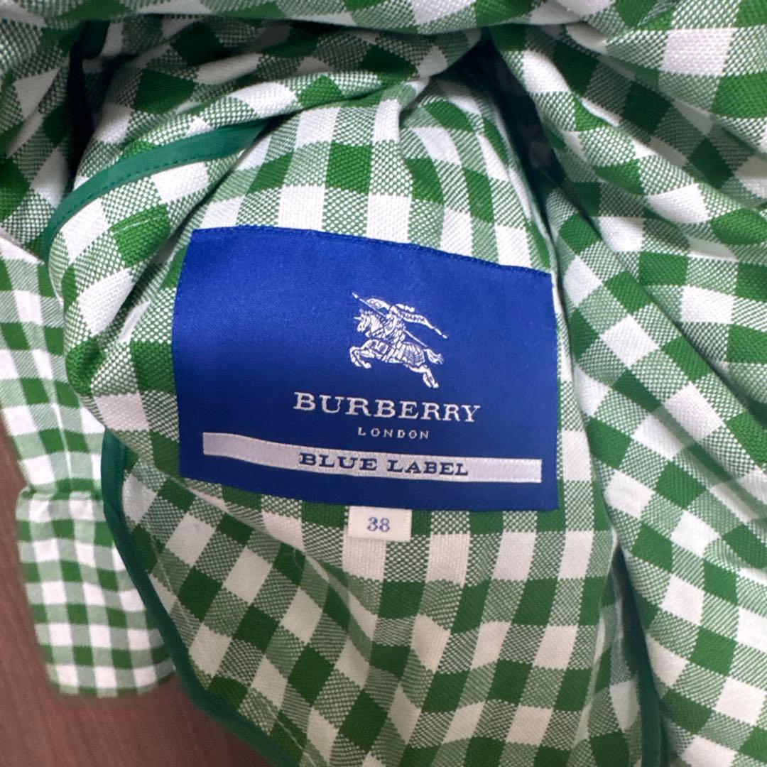 BURBERRY 緑と白のチェック ワンピース