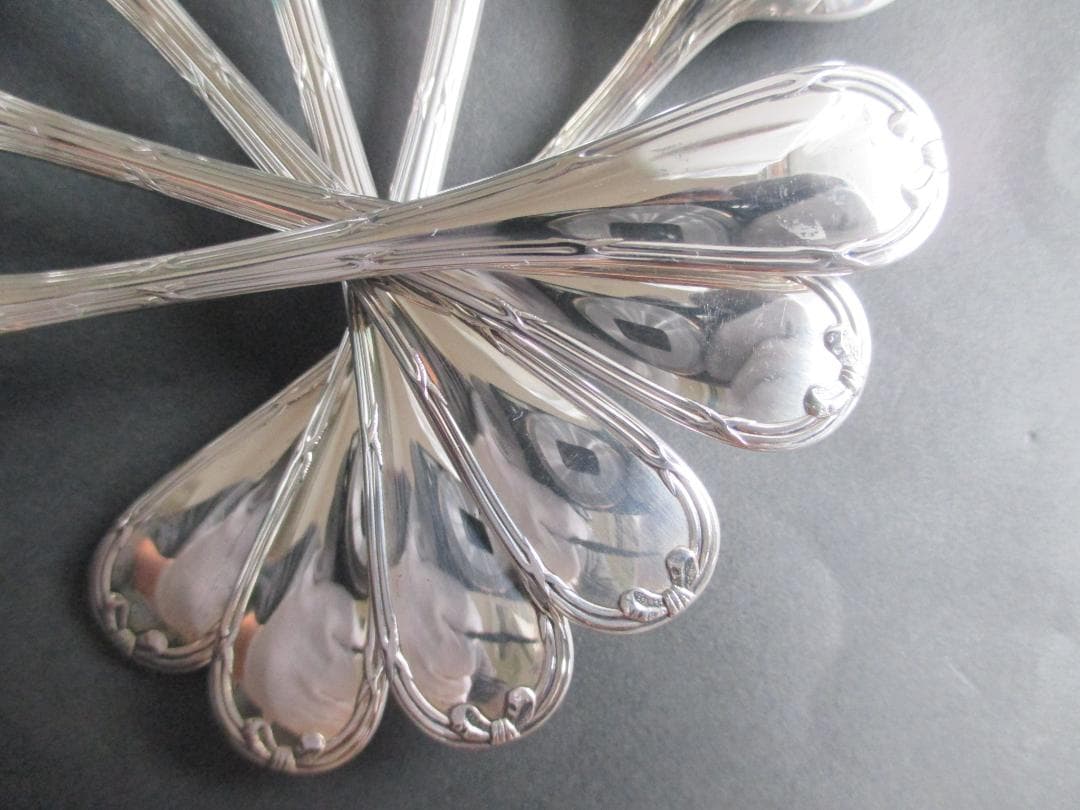 極美品☆仏蘭西高級銀器クリストフルシルバー銀P　コーヒースプーン6本　リュバン