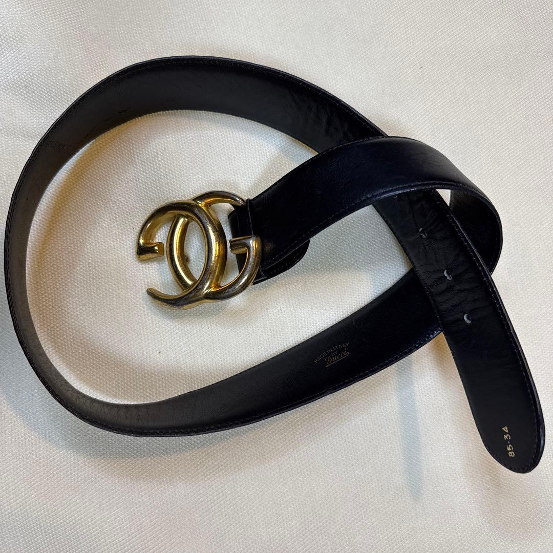 【中古品】GUCCI グッチ GG インターロッキングG ゴールドバックル