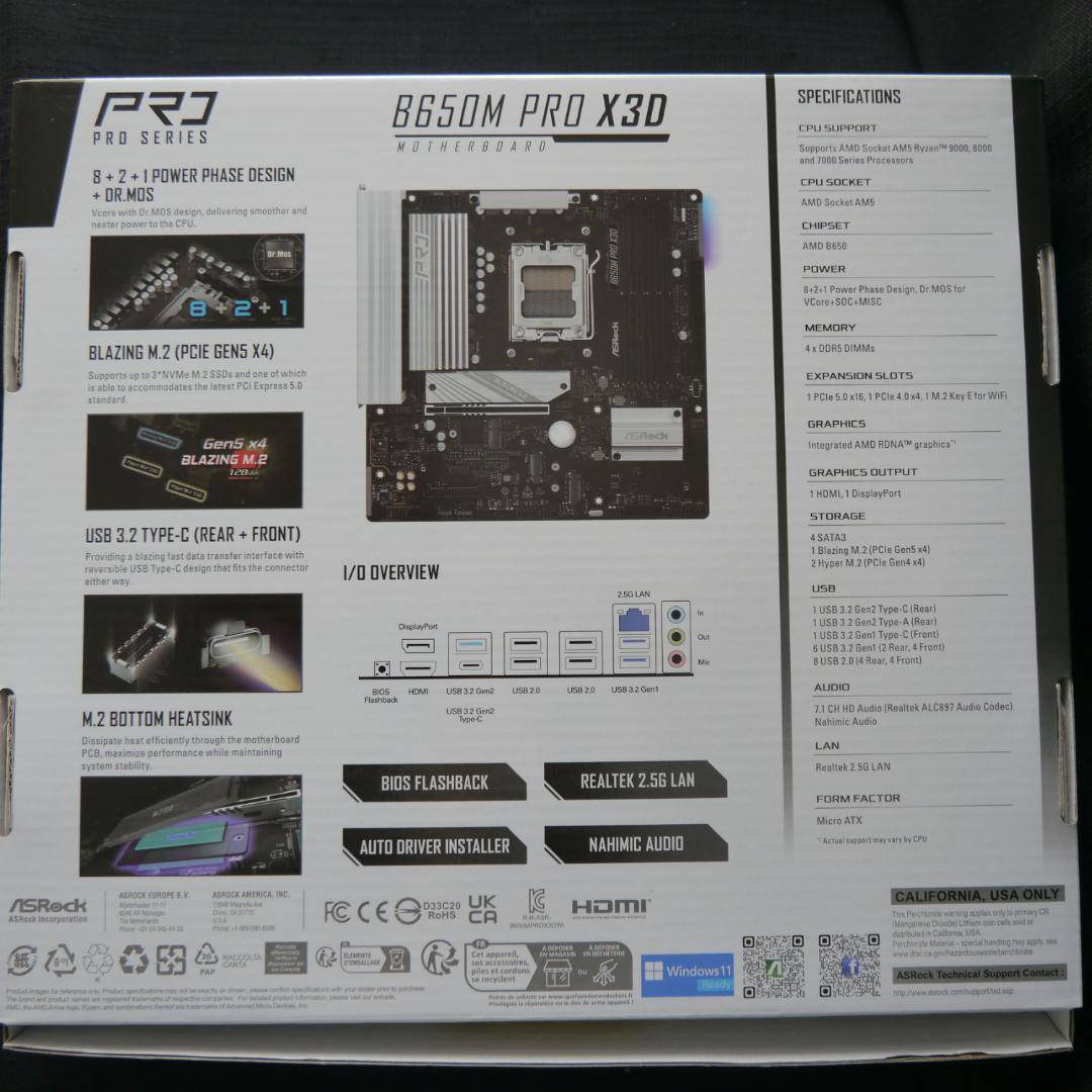ASRock B650M Pro X3D【AM5】