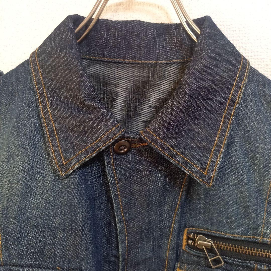 ルパート ダメージ加工デニムつなぎ オールインワン バンソン ヒゲ 色落ち