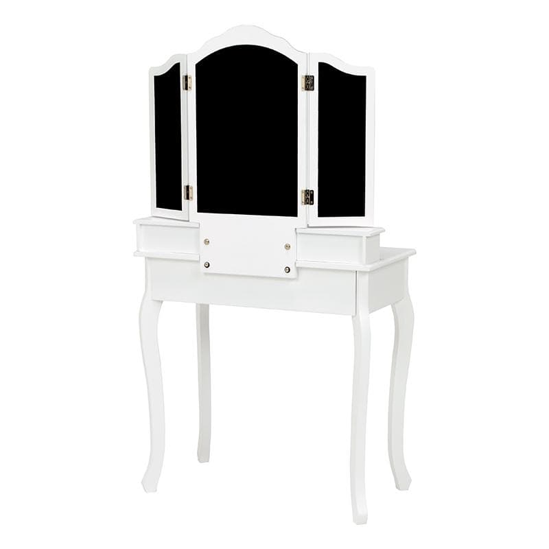 【幅75cm】曲線デザインがエレガントな三面鏡ドレッサーセット