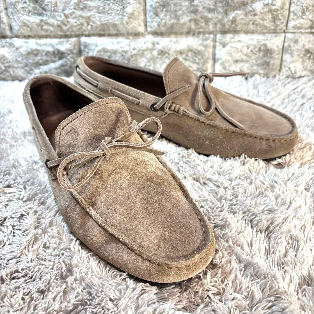 美品✨TOD'S トッズ ドライビングシューズ レザー　メンズ ベージュ25.0