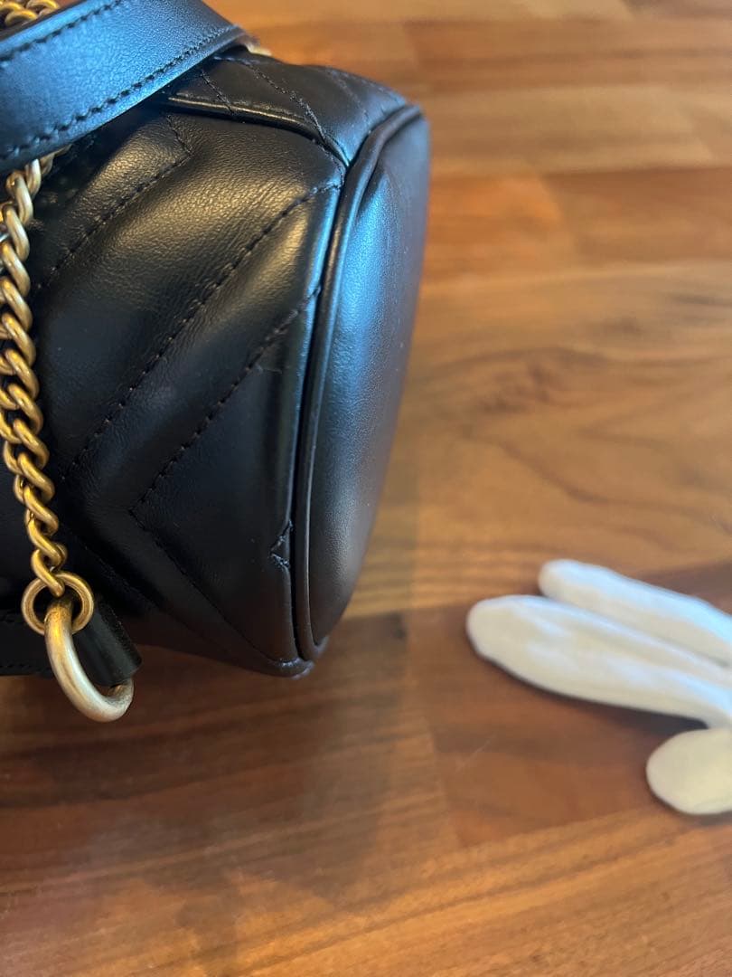 値下げ！GUCCI グッチ 黒GGマーモント ミニリュックサック バックパック