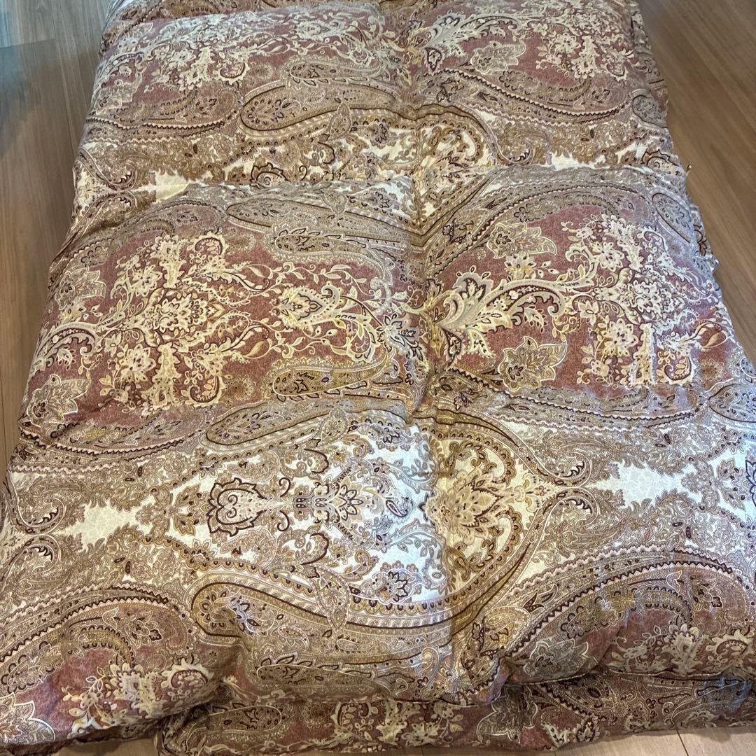 西川　羽毛布団　ペイズリー柄 厚手