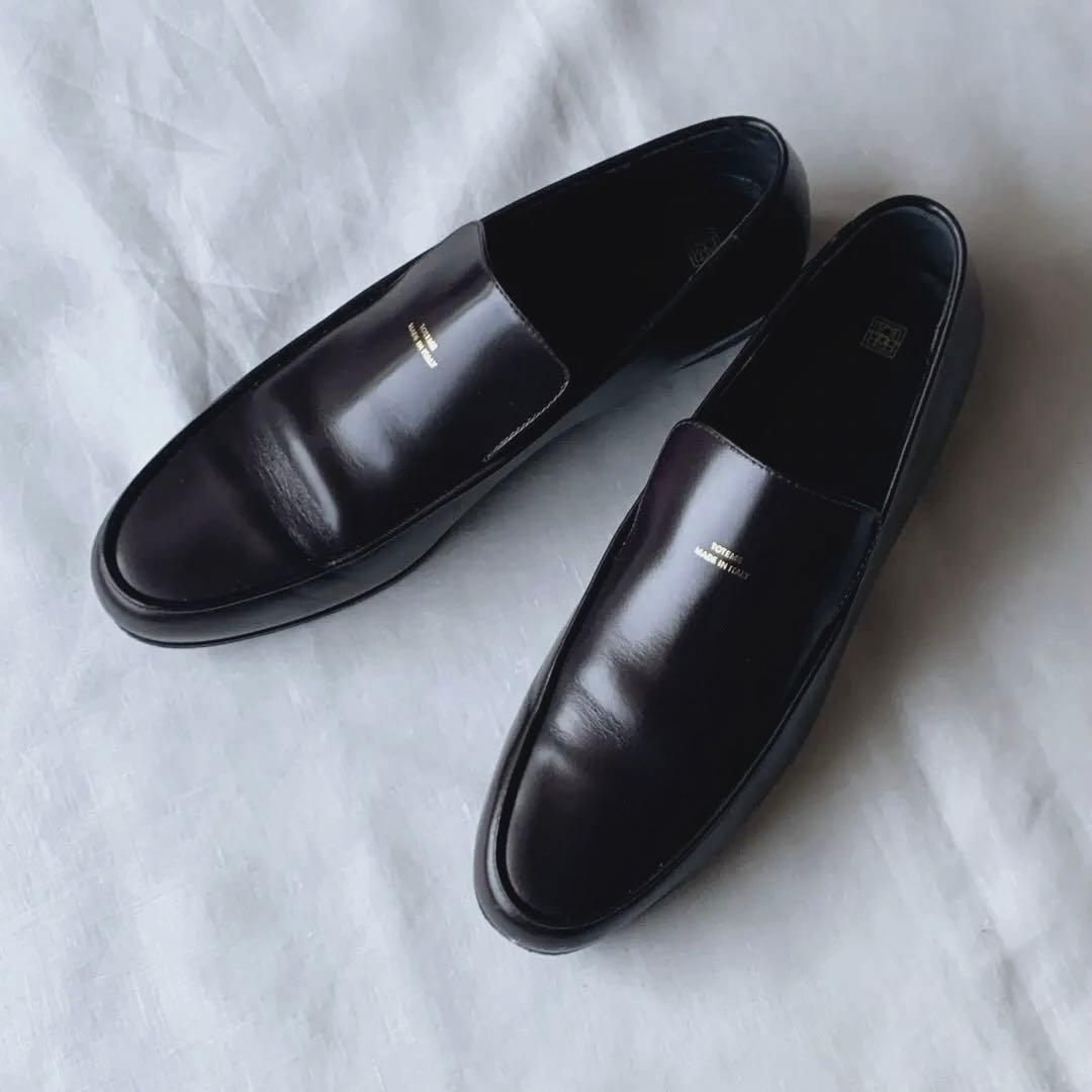 【TOTEM】オーバル　レザーローファー　バーガンディー EU40