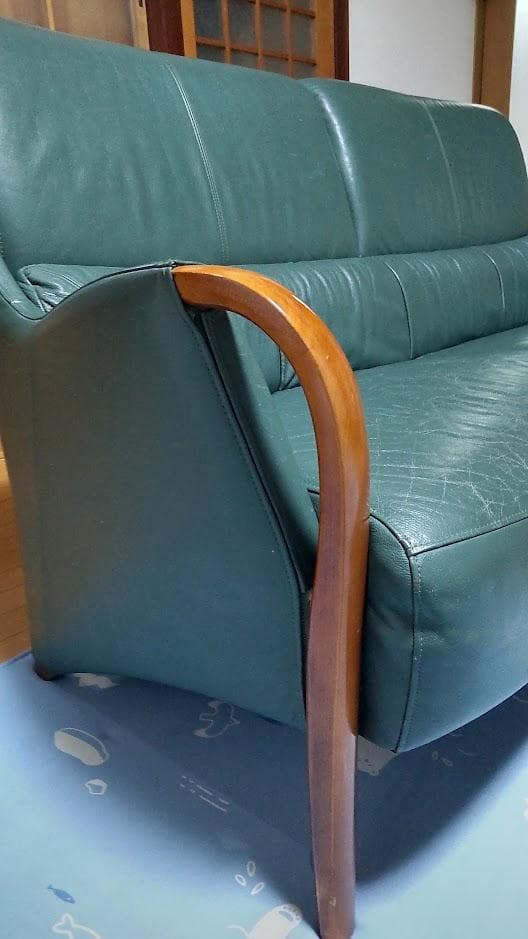 中古カリモク karimoku　レザー 2人掛けソファ 富山県から基本引き取り！