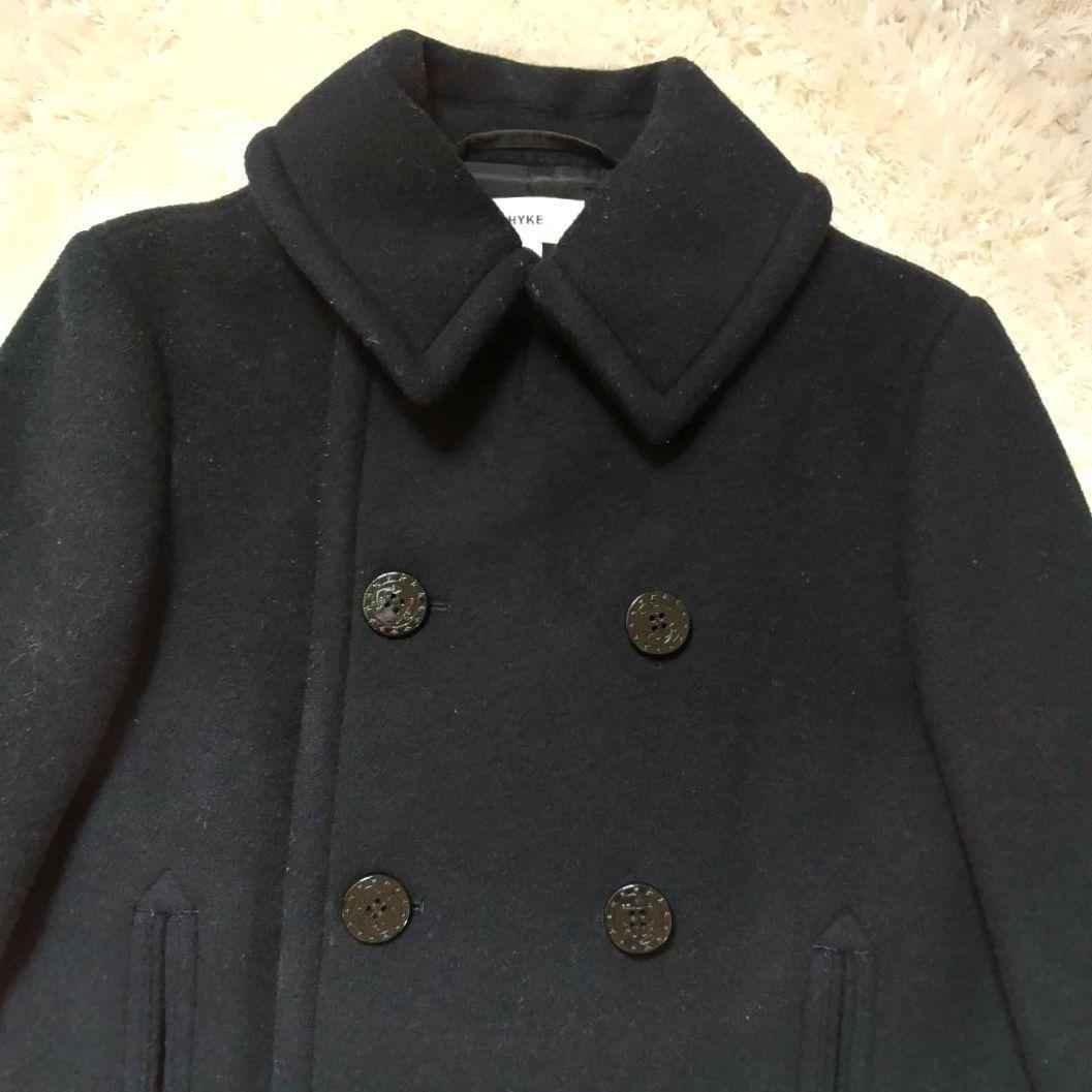 HYKE　ハイク　ピーコート　Pコート　ウール　羊毛　ネイビー　green　２