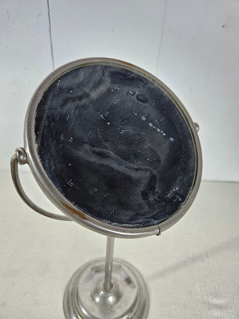 USA ANTIQUE スタンドミラー 卓上 鏡 ラウンド 両面 回転 拡大鏡