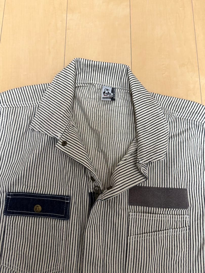 CHUMS チャムス ヒッコリーストライプ オーバーオール Mサイズ