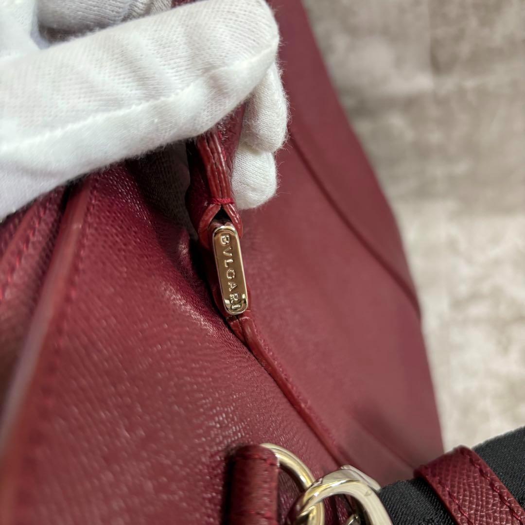 J72 極美品✨BVLGARI ブルガリ　ビジネスバッグ　2way レザー　赤