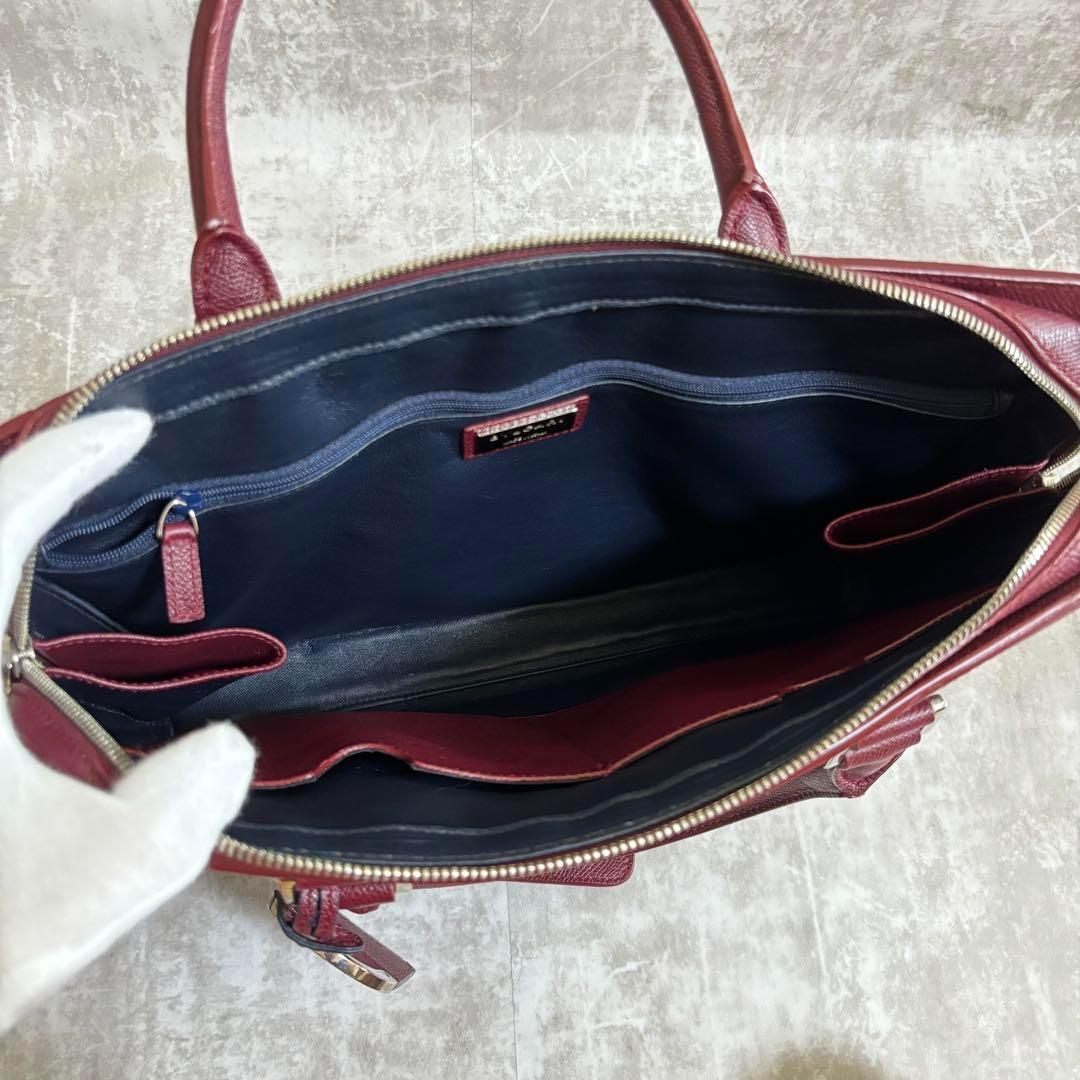 J72 極美品✨BVLGARI ブルガリ　ビジネスバッグ　2way レザー　赤