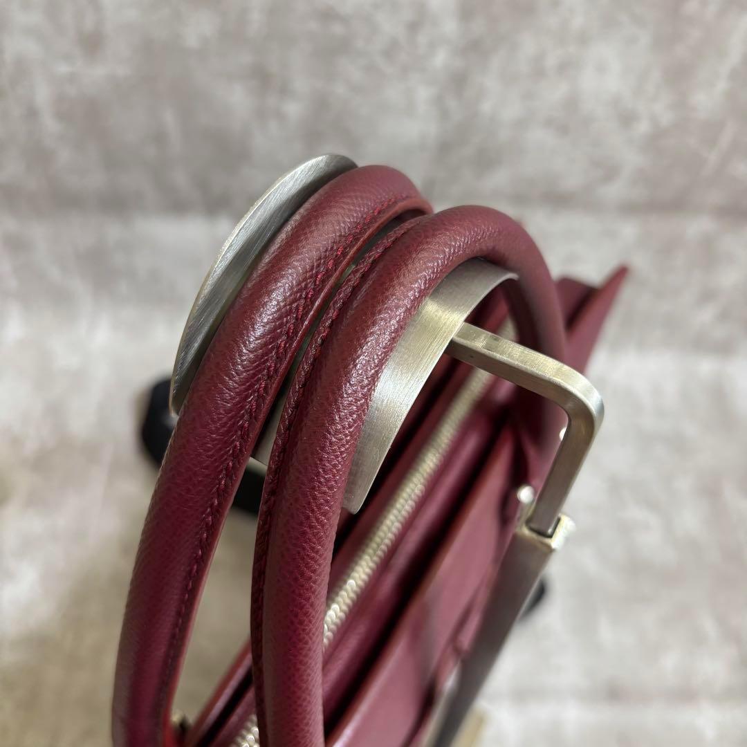 J72 極美品✨BVLGARI ブルガリ　ビジネスバッグ　2way レザー　赤