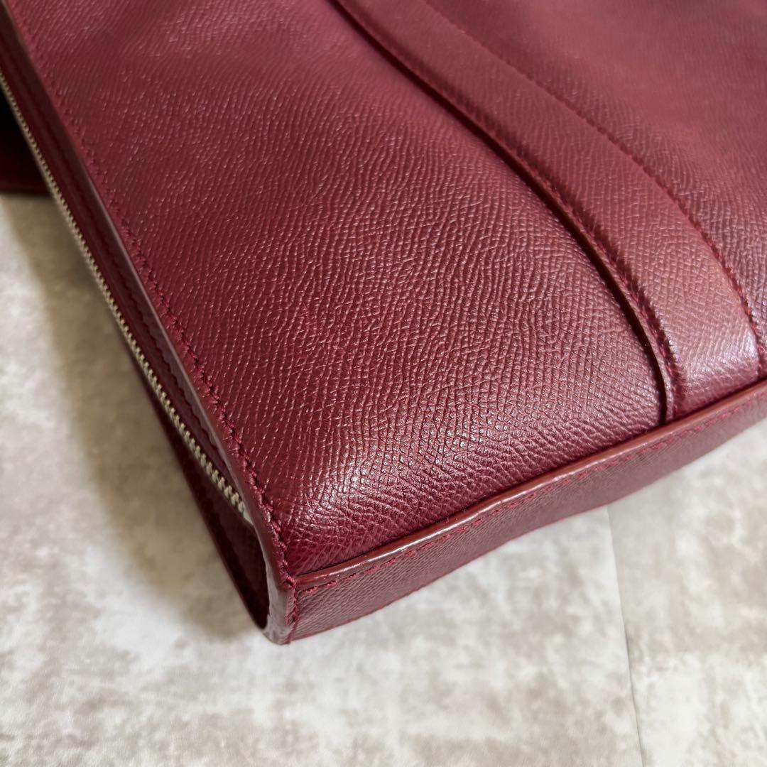 J72 極美品✨BVLGARI ブルガリ　ビジネスバッグ　2way レザー　赤