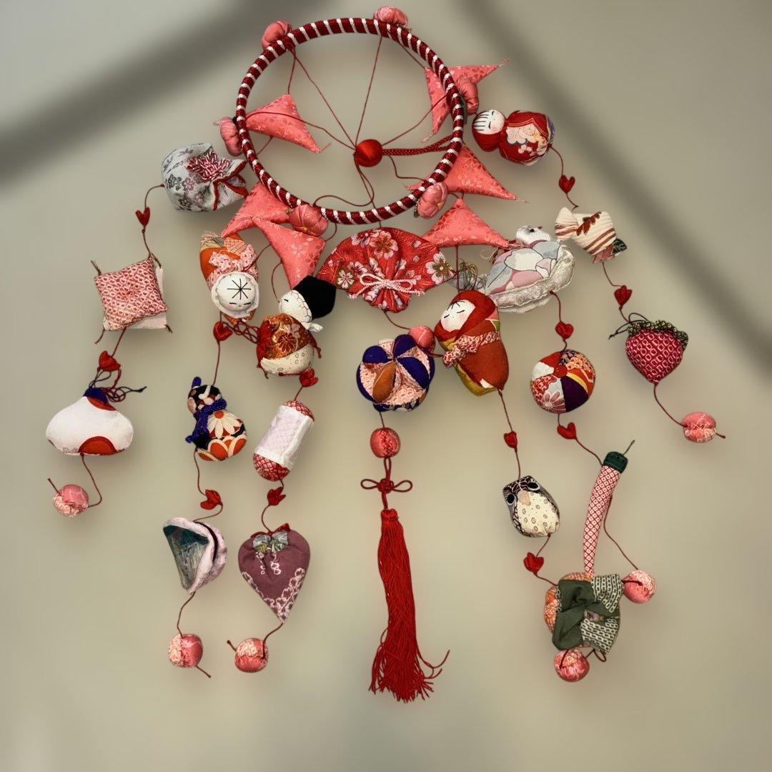 つるし飾り　吊るし飾り　ひな祭り　雛飾り　桃の節句　輪飾り　着物布　和