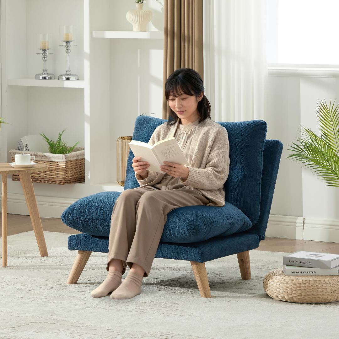 【新品】一人掛け折り畳みソファ 90-160°調節