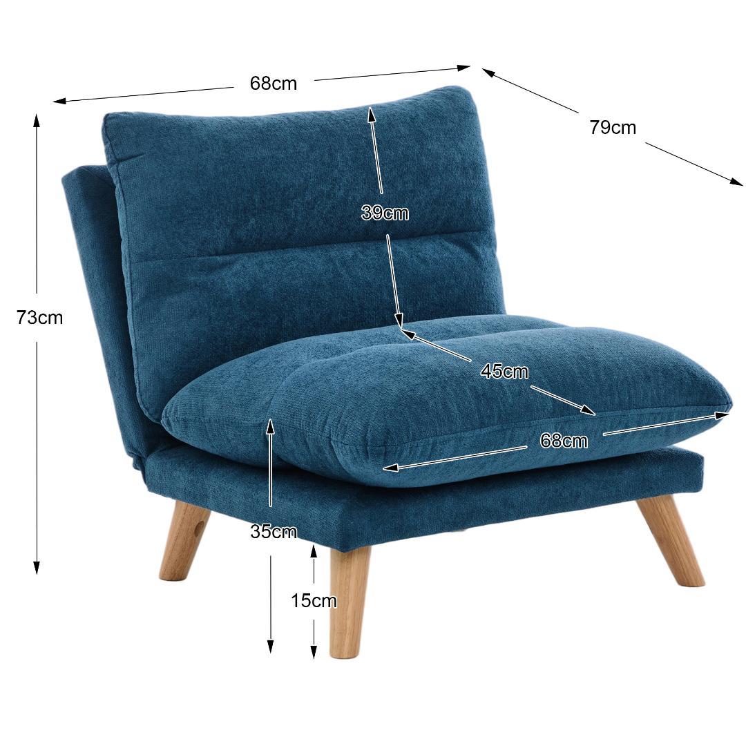 【新品】一人掛け折り畳みソファ 90-160°調節