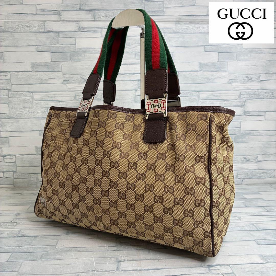 極美品　150 GUCCI グッチ　ハンドバッグ　トートバッグ　GG柄 kq4