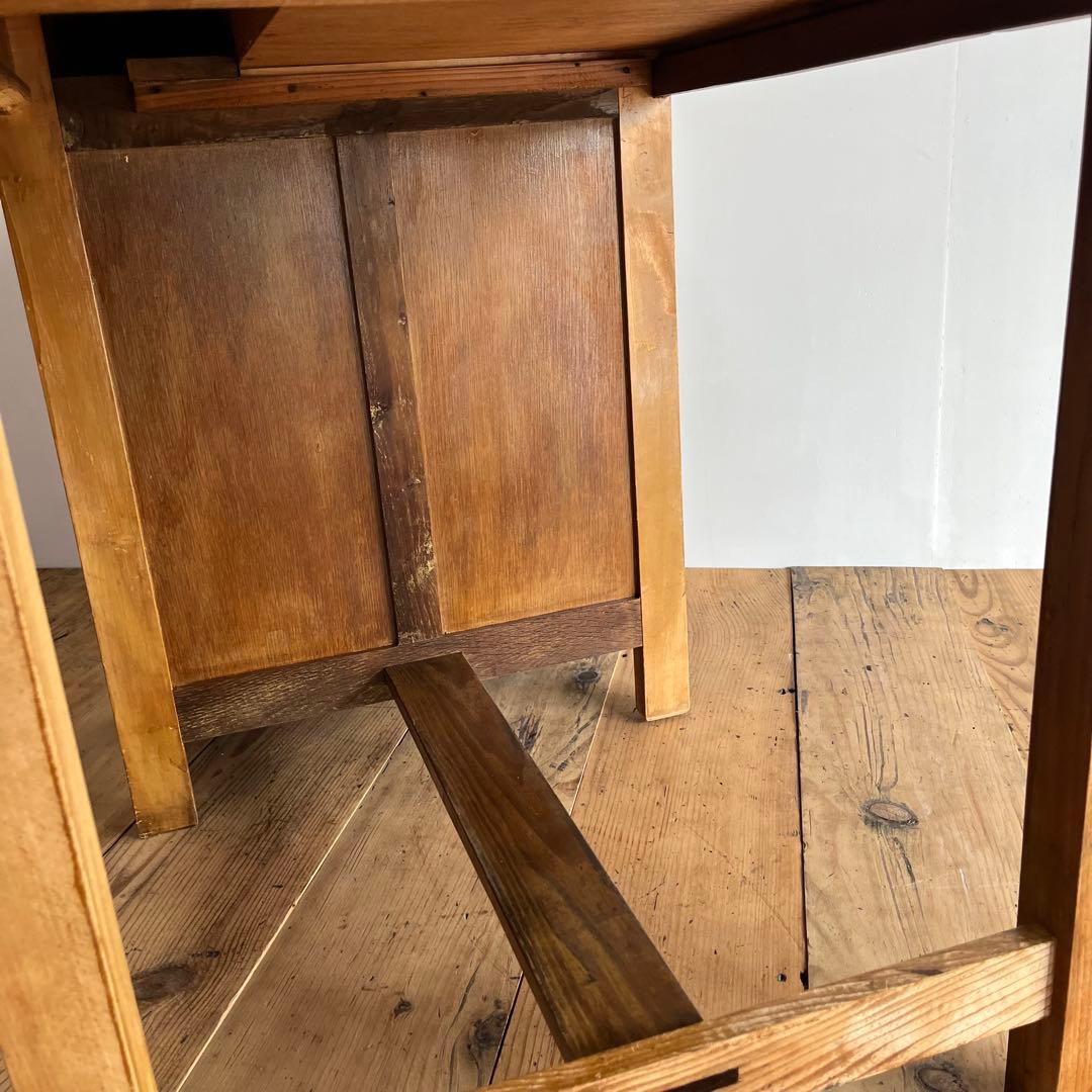 アンティーク 片袖机 テーブル デスク 昭和レトロ z721