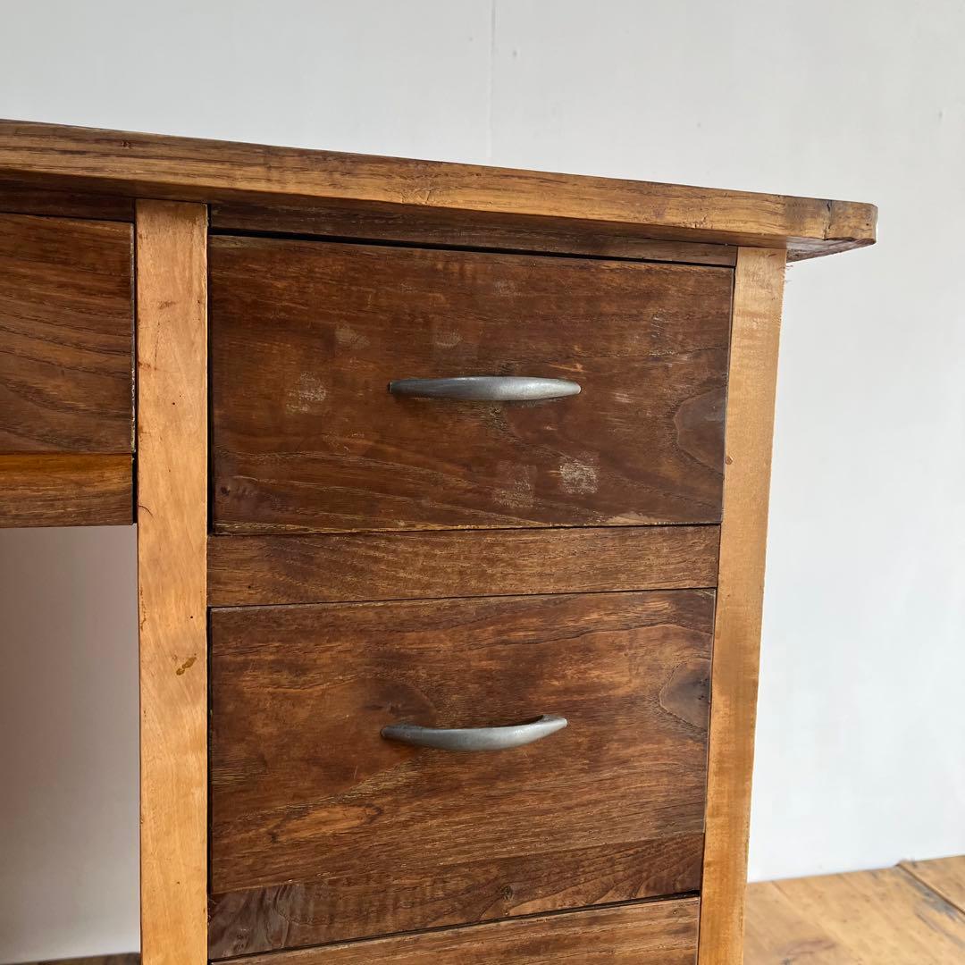 アンティーク 片袖机 テーブル デスク 昭和レトロ z721