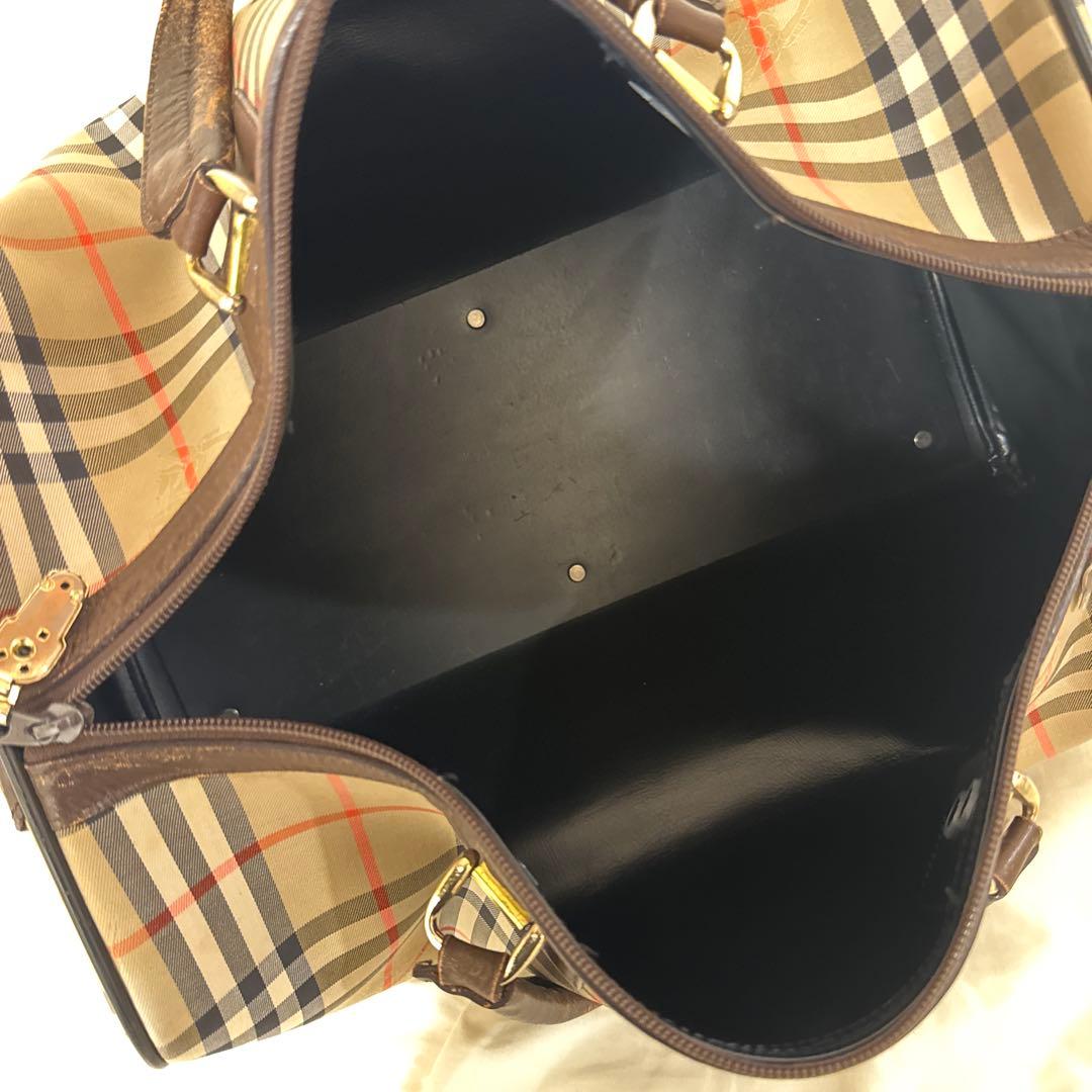 ビンテージ バーバリー ボストンバッグ ノバチェック シャドーホース PVC
