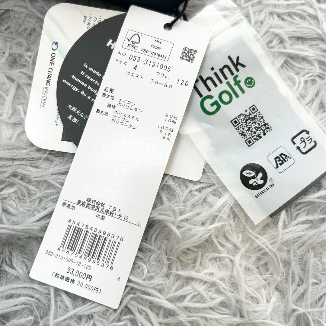 新品　パーリーゲイツ　パンツ　中綿　ストレッチ　防寒　ネイビー　サイズ4