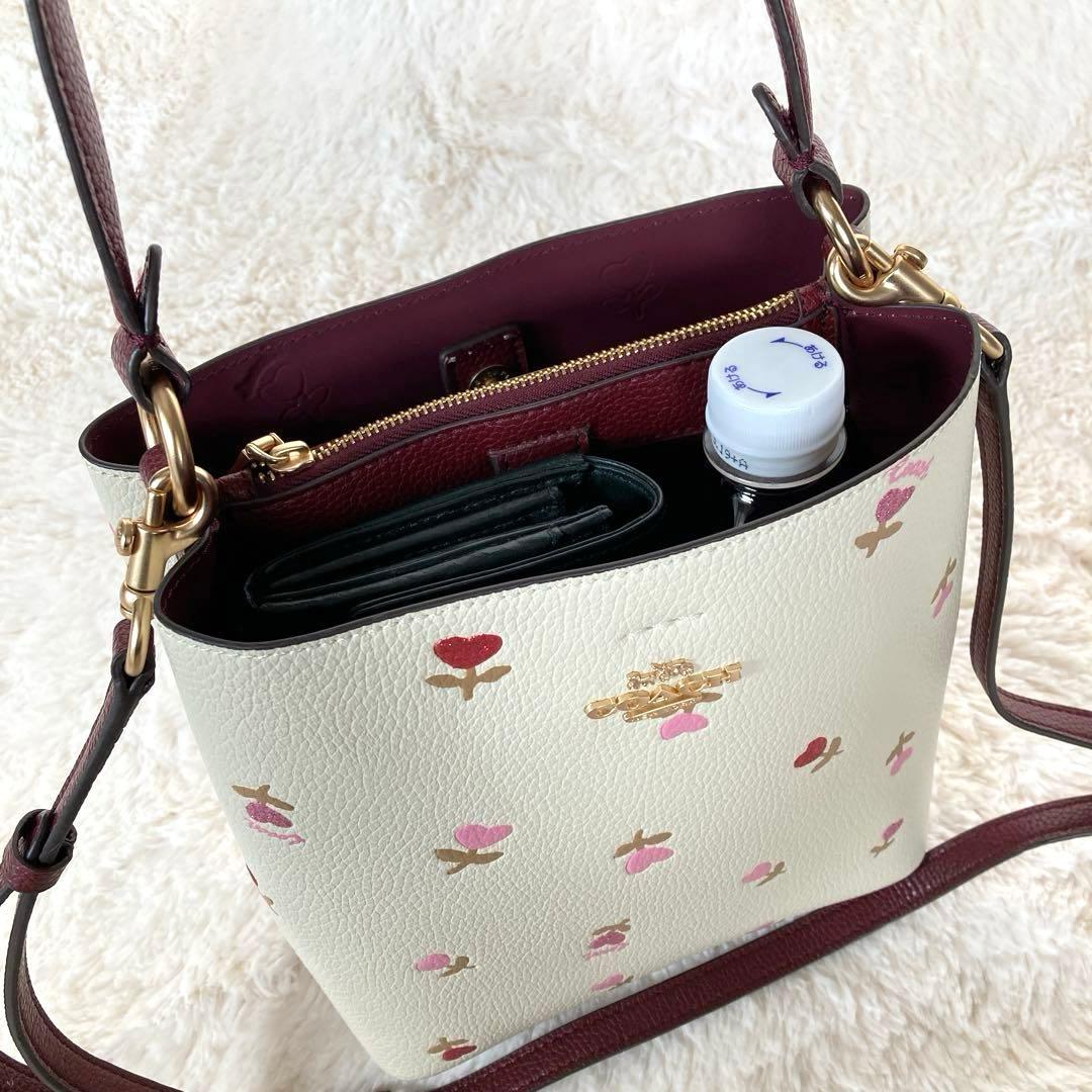 COACH コーチ ハートフローラル2wayバケットショルダーバッグ