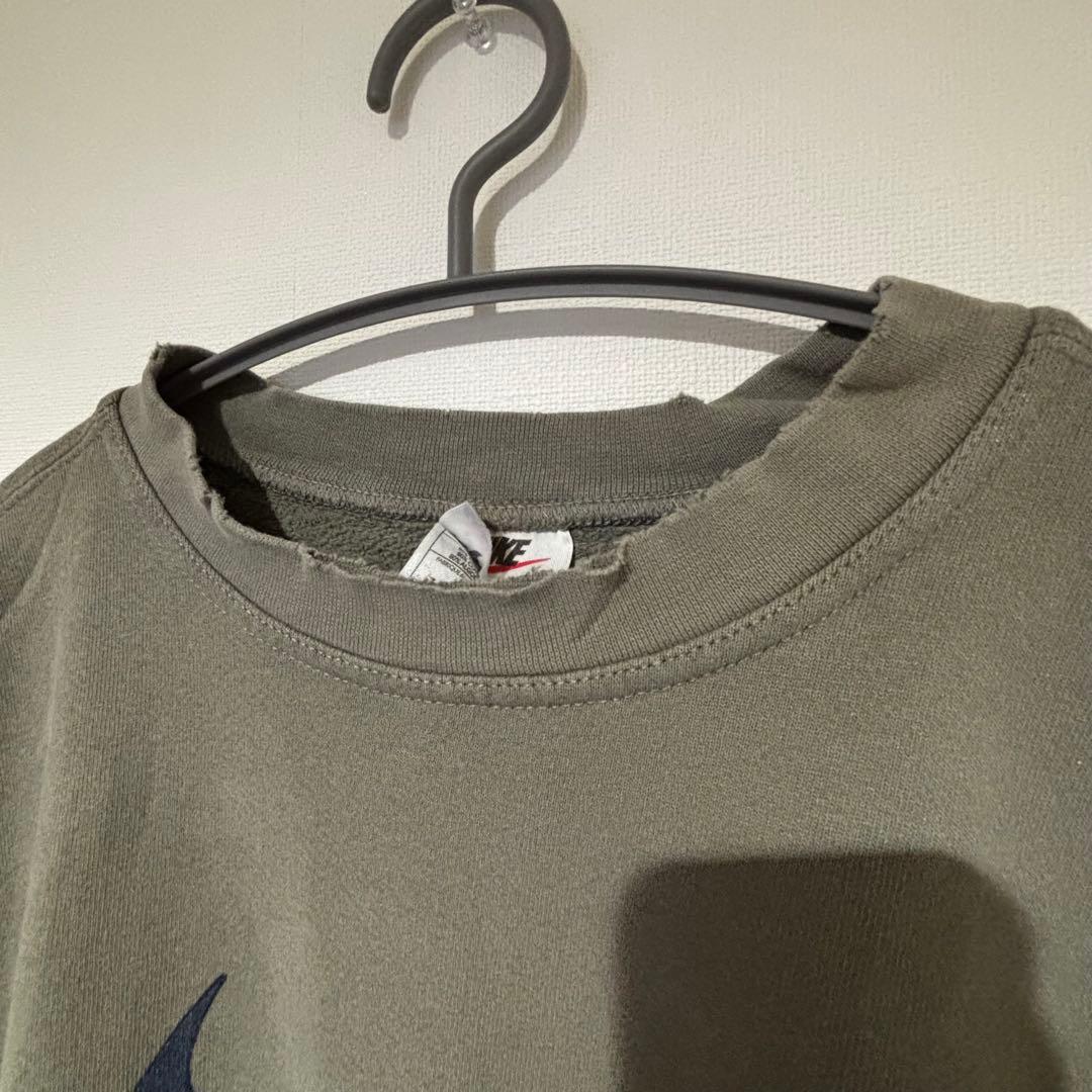 【激レア・XL】NIKE センターロゴ スウェット オリーブ カーキ 裏起毛