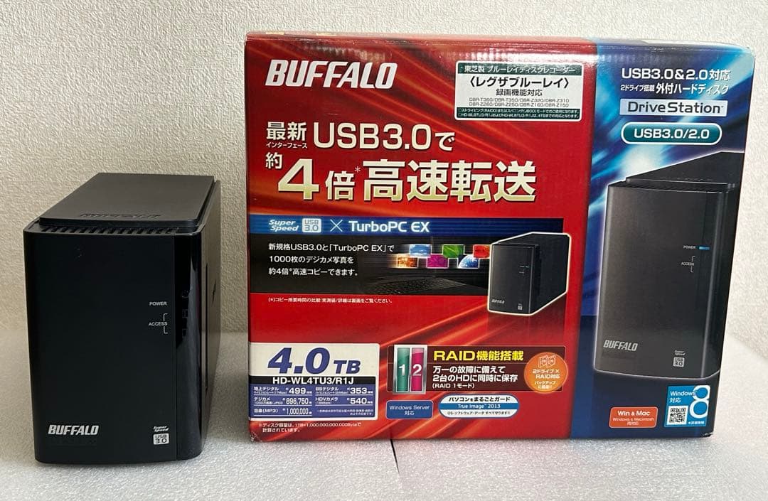 外付けハードディスク・ドライブ BUFFALO DriveStation 4TB USB3.0
