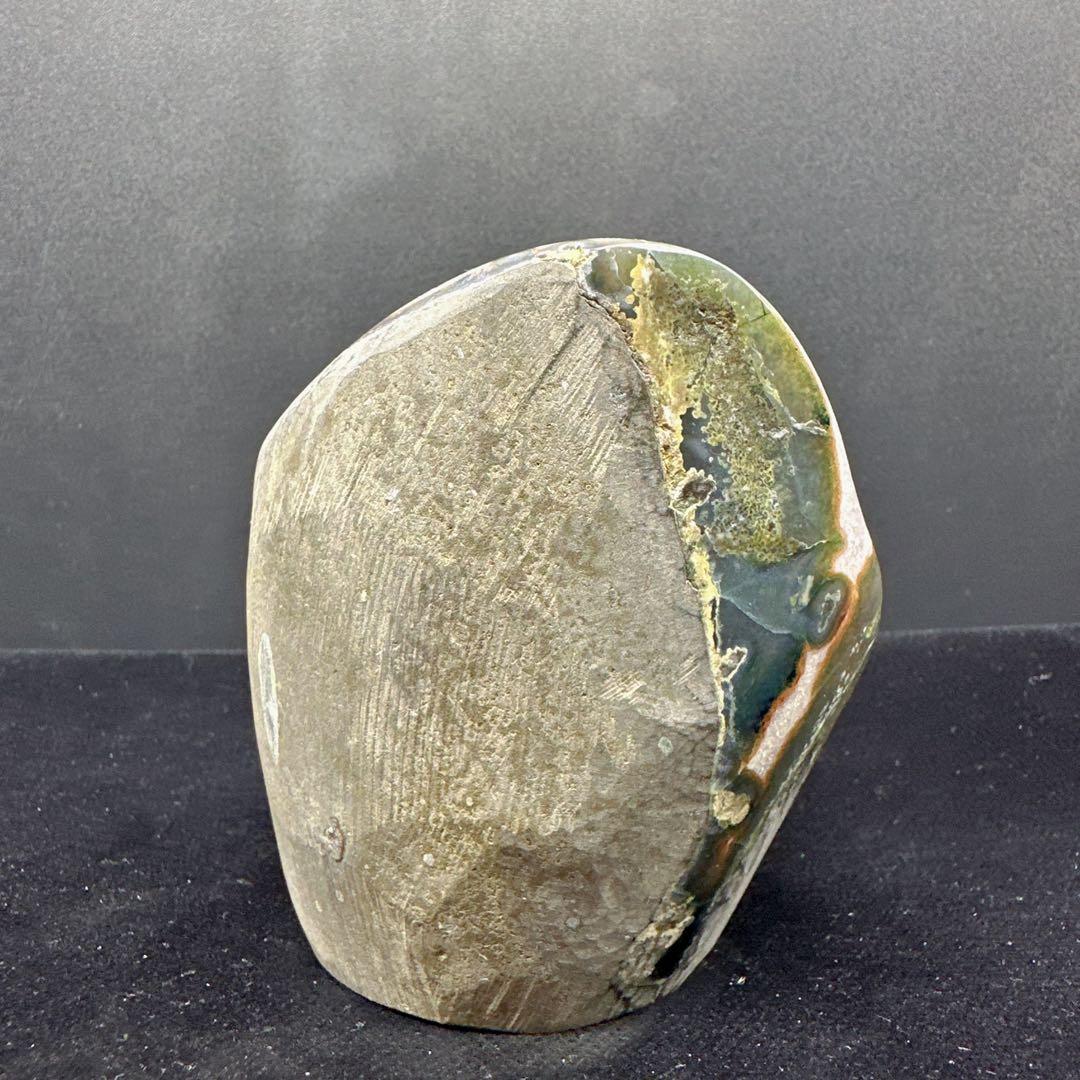 天然石 カルサイト共生アメジストの原石　置物　D.330