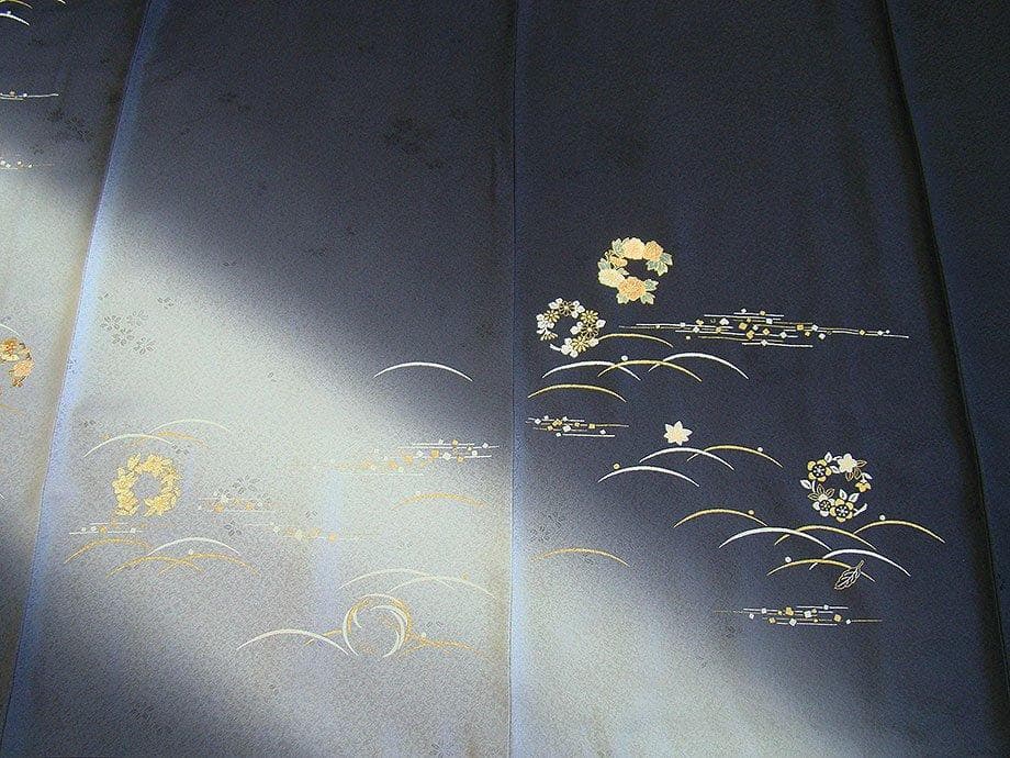 美品 極上縮緬地 金彩加工染 附下げ・訪問着（正絹）HH2198古都の姫