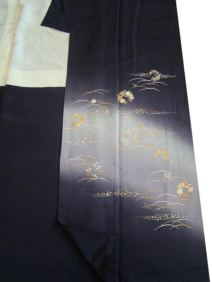 美品 極上縮緬地 金彩加工染 附下げ・訪問着（正絹）HH2198古都の姫