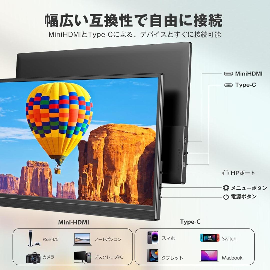 Newsouモバイルモニター15.6インチ 1920x1080 IPS液晶パネル