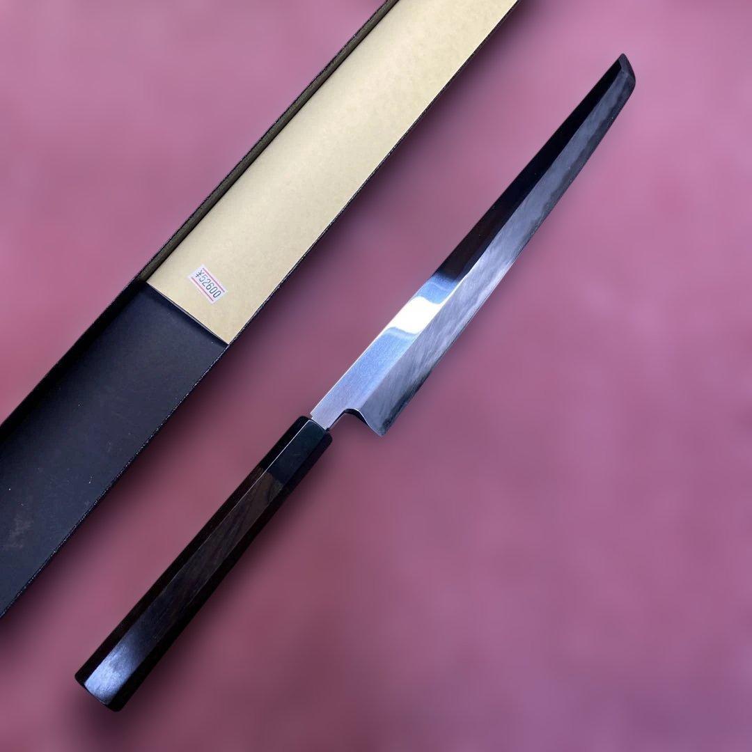 青二鋼　先丸柳刃包丁　300㎜ 尺0寸