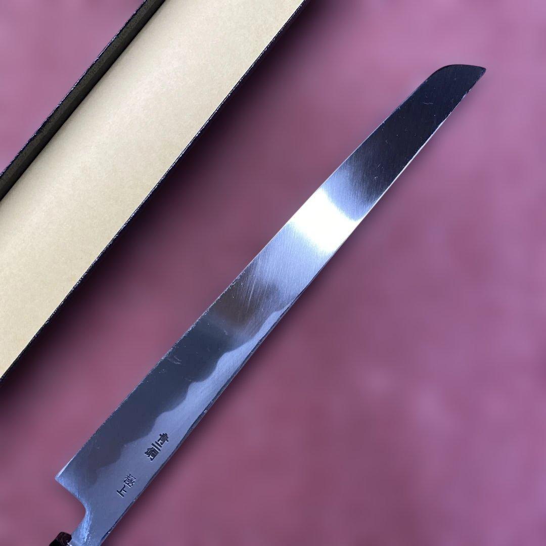 青二鋼　先丸柳刃包丁　300㎜ 尺0寸
