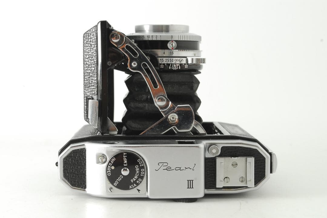 【整備済】KONICA 小西六 Pearl Ⅲ 蛇腹 中判フィルムカメラ