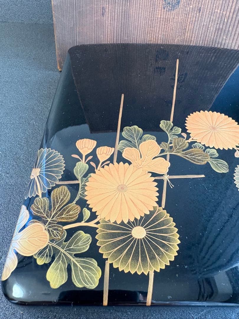 【極美品/希少】時代物 金蒔絵 硯箱 フルセット 鶏竹紋 大正期 骨董