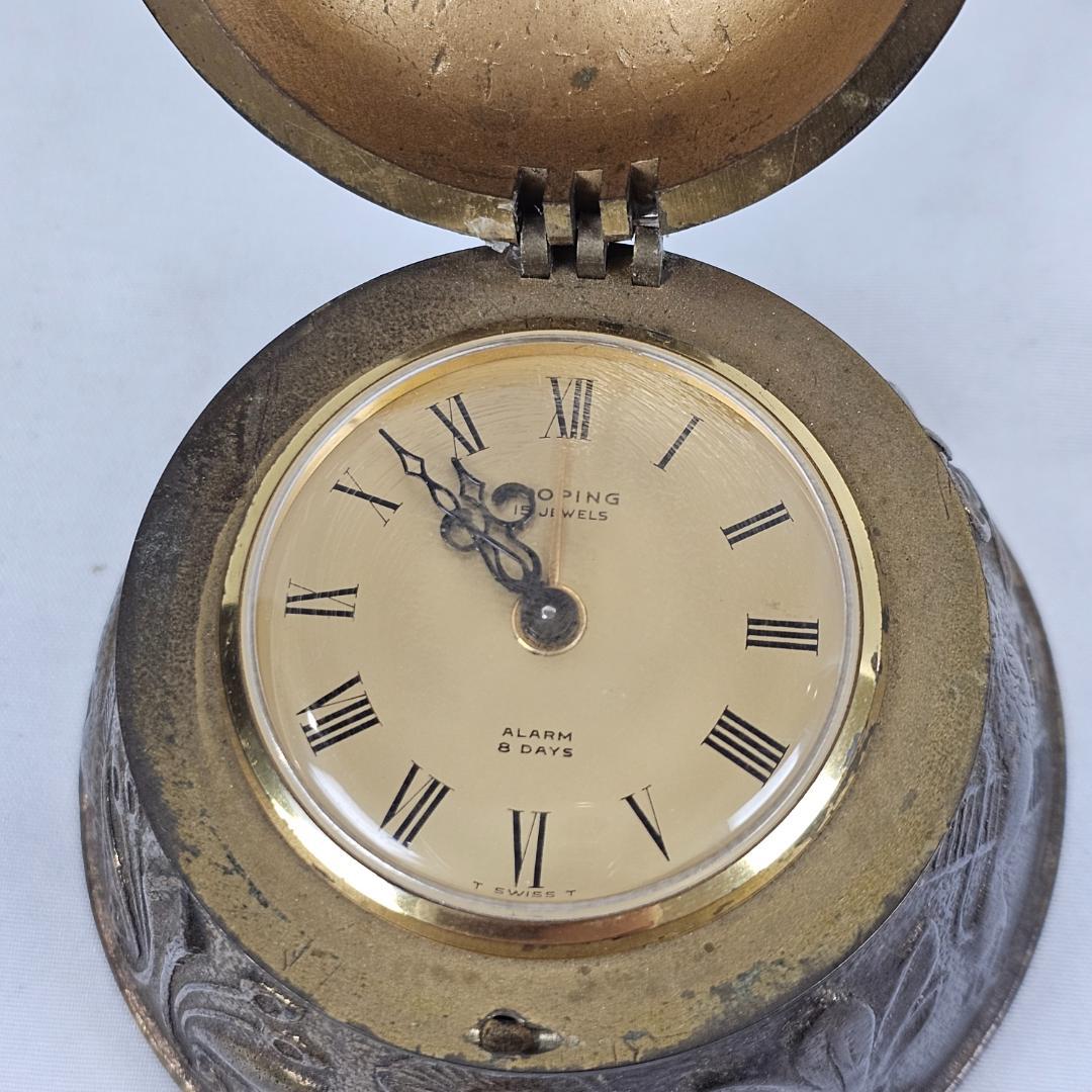 希少 ルーピング 8日間巻き ベル型置時計 スイス製
