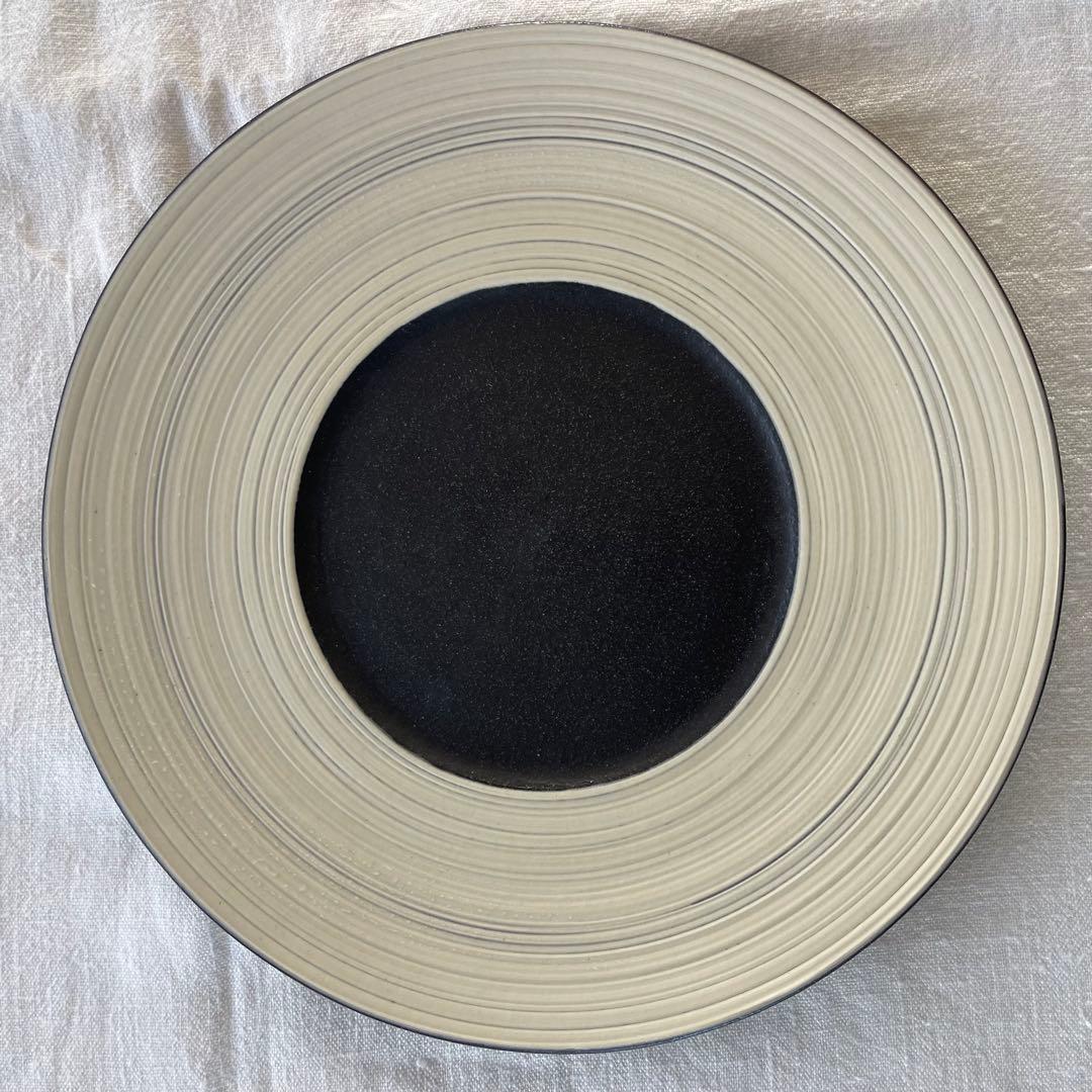 人気作家 奥田章さんの刷毛目ディナープレート　4枚セット