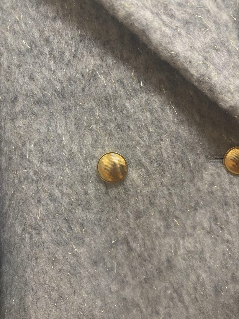 ルージュヴィフ　ラメシャギースライバーPコート/ピーコート　グレー