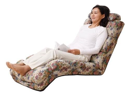 □NEWふかふかリラックスチェアDX 肘あり ゴブラン花柄　座椅子