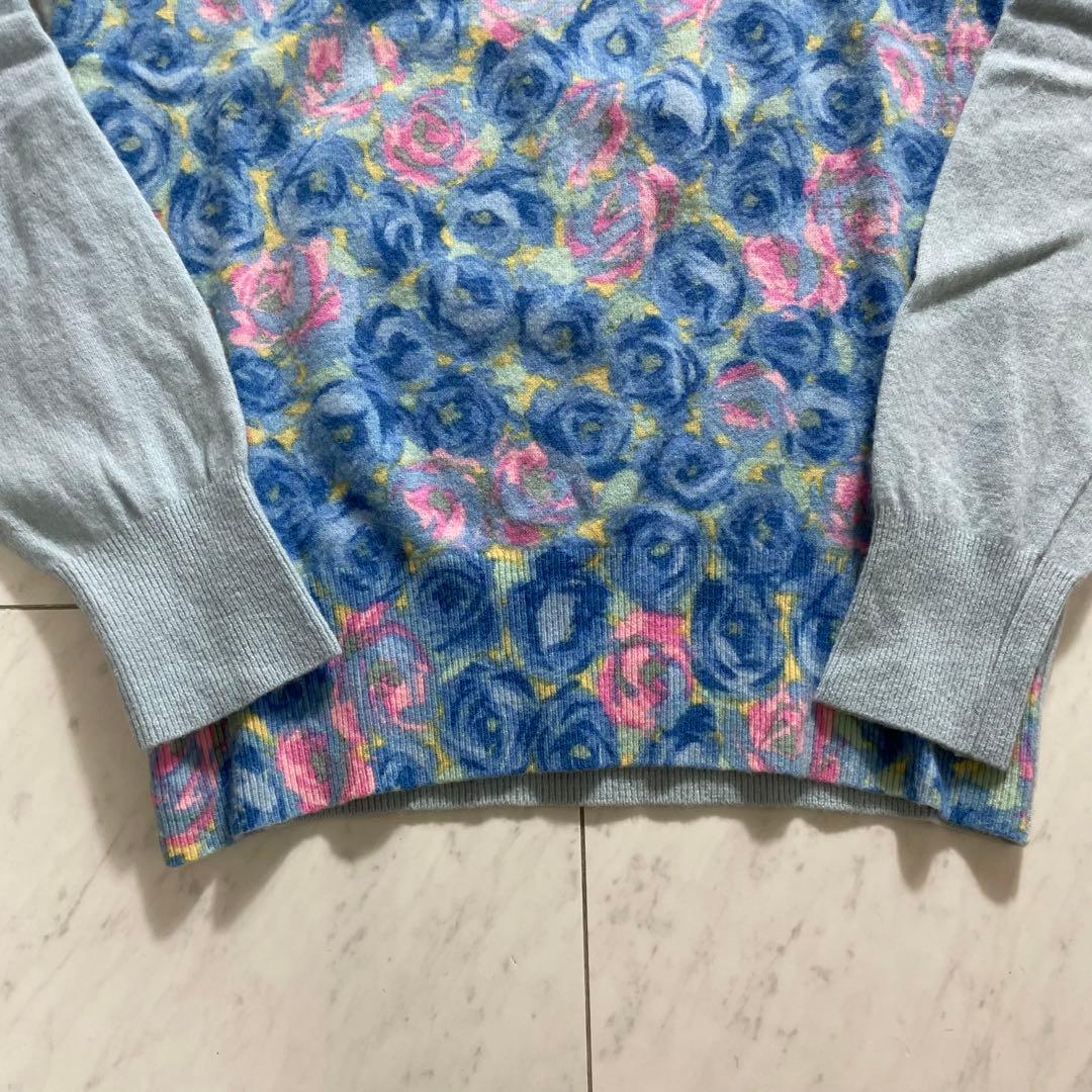 コムデギャルソンオムプリュス クルーネックニット 薔薇柄 ウール AD1988