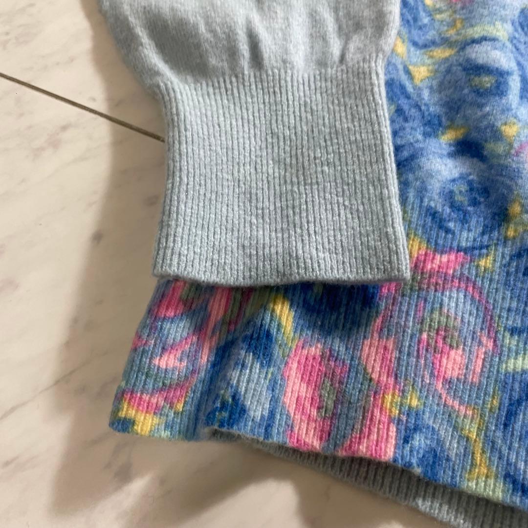 コムデギャルソンオムプリュス クルーネックニット 薔薇柄 ウール AD1988